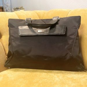 Tumi Black Carry Case - Nylon & Leather Work Travel Bag